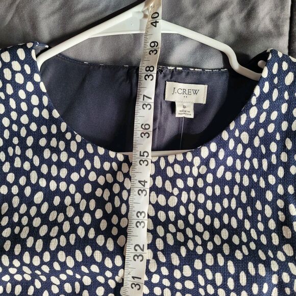 J. Crew Sheath Dress Sz 8 Basketweave Oncilla Animal Print Navy Off-White AK897 - Picture 6 of 9